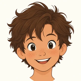 Ben, ein Junge mit strubbeligen braunen Haaren und Sommersprossen